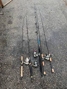 lot 4629 image: Lot of Fishing Rods and Reels Pflueger Shimano Location SE Corner