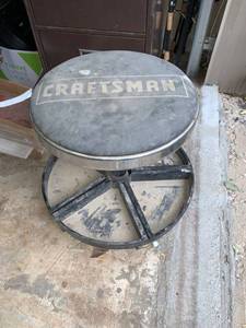 lot 4635 image: Craftsman Mechanics Rolling Adjustable Shop Stool With Tool Trays