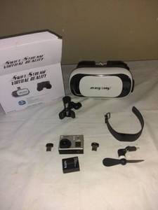 lot 4656 image: Lot Of Small Electronics 3D VR Goggles, Go Pro Camera Etc