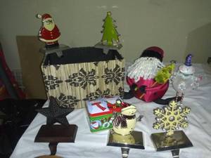 lot 4664 image: Lot Of Various Christmas Home Decor In A Nice Box