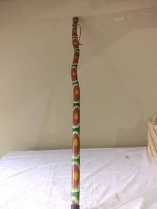 lot 4707 image: Cool Decorated Snake Staff Or Walking Stick