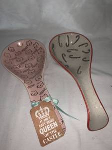 lot 4719 image: Two Nice Ceramic Spoon Rests Location C2