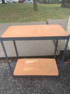 lot 4753 image: Metal and Wood Storage Shelf