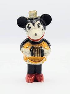 lot 5004 image: Vintage 1930s Bisque Minnie Mouse Figurine Playing Accordion
