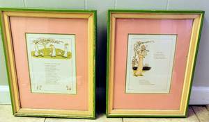 lot 5029 image: Kate Greenaway Nursery Rhymes Art - Double Matted and Professionally Framed