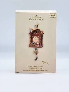 lot 5122 image: Hallmark Keepsake Disney Ornament Time For Christmas Mickey and Friends with Magic Features Motion, Handcrafted Dated 2007