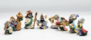 lot 5129 image: Complete Set of 9 MouseKins Nativity Figurines