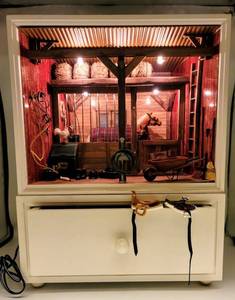 lot 5132 image: American Girl AG Minis Illuma Room Horse Stable and Accessories with Drawer Storage - Retired