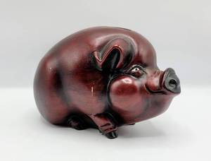 lot 5136 image: Vintage Holland Mold Piggy Bank signed Woody
