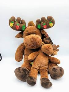 lot 5148 image: Build A Bear HAL Christmas Moose wLights and Tags and Small Build A Bear Moose wTags