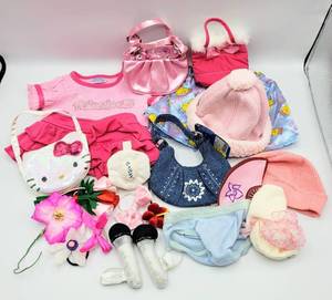 lot 5162 image: Large Lot of Build A Bear Clothing, Accessories, Hats, (4) Purses, Underwear and Socks