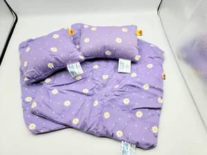 lot 5165 image: (2) Build A Bear Purple and White Polka Dot BlanketPillow Sets