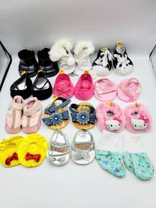 lot 5166 image: (12) Pairs of Build A Bear Shoes - Ice Skates, Nike, Hello Kitty, Sandals and more