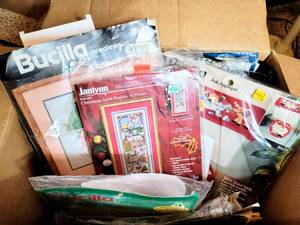 lot 5192 image: Box Full of Needlepoint, Cross Stitch and more - Brands Bucilla, Janlynn....