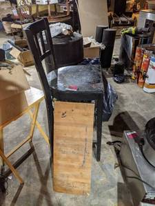 lot 6405 image: Stool And Shelf, Shelf Is Missing A Piece