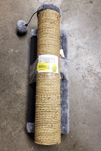 lot 151 image: Cat Post, Wrapped in Wicker with Grey Fur
