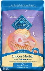lot 179 image: Blue Buffalo Indoor Health Chicken & Brown Rice Recipe Adult Dry Cat Food, 10-lb bag