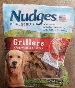 lot 182 image: Nudges Steak Grillers Natural Dog Treats - 36oz