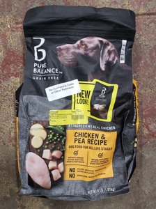 lot 183 image: Pure Balance Grain-Free Chicken & Pea Recipe Dry Dog Food, 4 lb