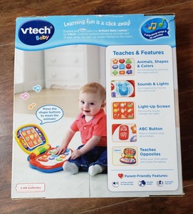 lot 207 image: VTech Brilliant Baby Laptop Teaches Colors, Shapes, Animals and Music