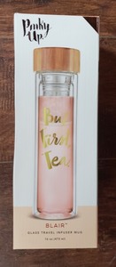 lot 214 image: Blair But First Tea Glass Travel Infuser Mug by Pinky Up