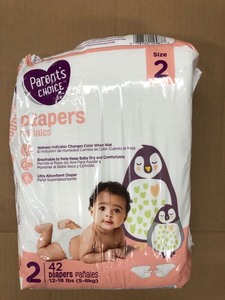 lot 504 image: Parents Choice Diapers, Size 2, 42 Diapers