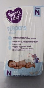 lot 536 image: Parents Choice Diapers, Size Newborn, 42 Diapers
