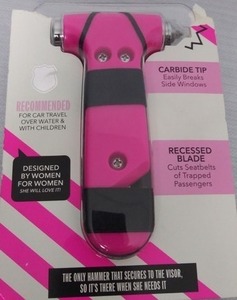 lot 334 image: Super-Cute Emergency Escape Hammer And Seatbelt Cutter, Pink
