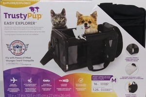 lot 365 image: TrustyPup Dog Travel Carrier, Black, Small, 11L