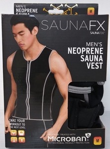 lot 371 image: SaunaFX Mens Neoprene Slimming Vest with Microban M - Black