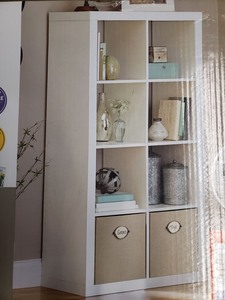 lot 127 image: Cube Organizer Set, Better Homes and Gardens 8 Cube Storage Organizer and Better Homes and Gardens Cube Storage Shelf X, Multiple Colors