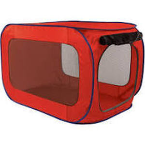 lot 168 image: SportPet Travel Pop Open Pet Crate, RedBlue, Small, 22.5L