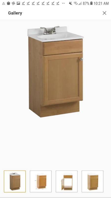 Project Source 18-in Golden Single Sink Bathroom Vanity with White Cultured Marble Top