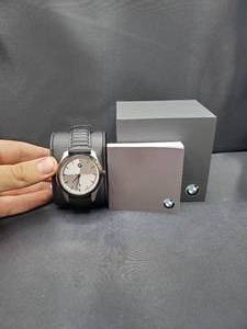 lot 1994 image: BMW Mens Three-Hand Black Leather Watch, BMW5000