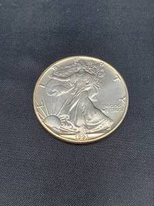 lot 2029 image: 1991 USA Walking Liberty 1 Oz Silver Dollar