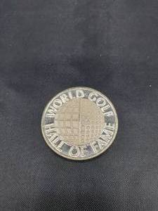 lot 2038 image: WORLD GOLF HALL OF FAME .999 SILVER ROUND SHRINE FOR THE GREATS OF GOLF
