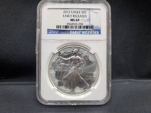 lot 2050 image: 2012 SILVER EAGLE NGC MS69 EARLY RELEASES