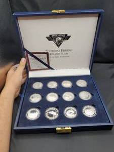 lot 2052 image: North American National Fishing Grand Slam .999 Silver (24) 1 Oz