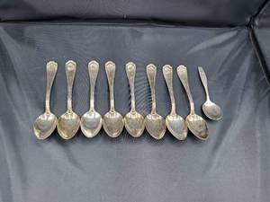 lot 2054 image: Lot of 9 Sterling Silver Spoon