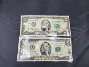 lot 2055 image: Lot of 2, $2 Dollars Bills