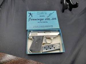 lot 2075 image: Bryco Jennings Model 25, .25 Auto Pistol, Chrome finish