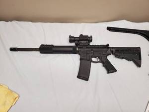 lot 2111 image: Colt Light Carbine 5.56x45 NATO (.223 Rem) with Free Floated Barrel and Red Field optic