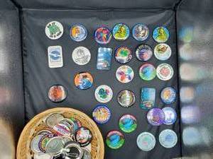 lot 2128 image: Lot of Assorted Wichita Riverfest Buttons and Misc. Buttons