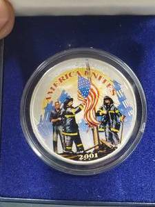 lot 2142 image: American Heroes Silver Dollar with Certificate of Authenticity