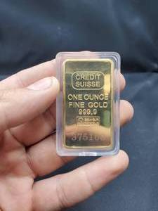 lot 2147 image: REPLICA Credit Suisse One Ounce Fine old 999,9 Bar REPLICA