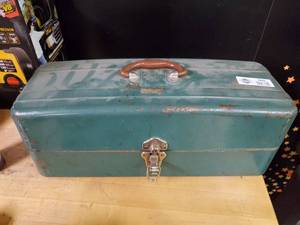 lot 2639 image: Union Steel Tackle Box w Tackle