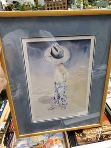 lot 2697 image: Framed Print of Young Cowboy