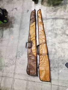 lot 2711 image: Lot of 2 Leather Long Gun Soft Shell Cases