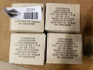 lot 2231 image: 4 Boxes of 7.62x39 Ammo-- 20 roundsbox