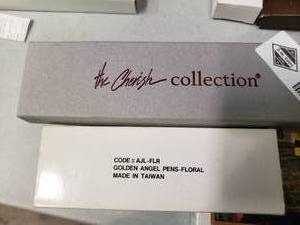 lot 2294 image: Golden Angel Floral Pen and 3 Cherish Collection Bracelets